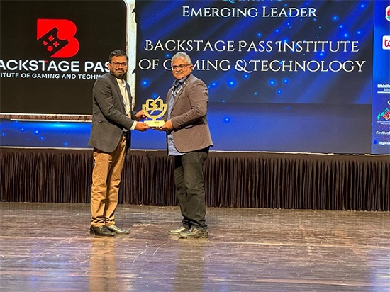 Backstage Pass Institute of Gaming and Technology Honoured with the Emerging Leader Award at the EduSpark Awards 2023